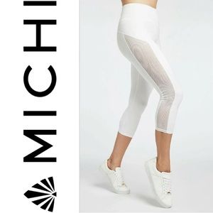 Michi Stardust Crop Legging White Mesh Small